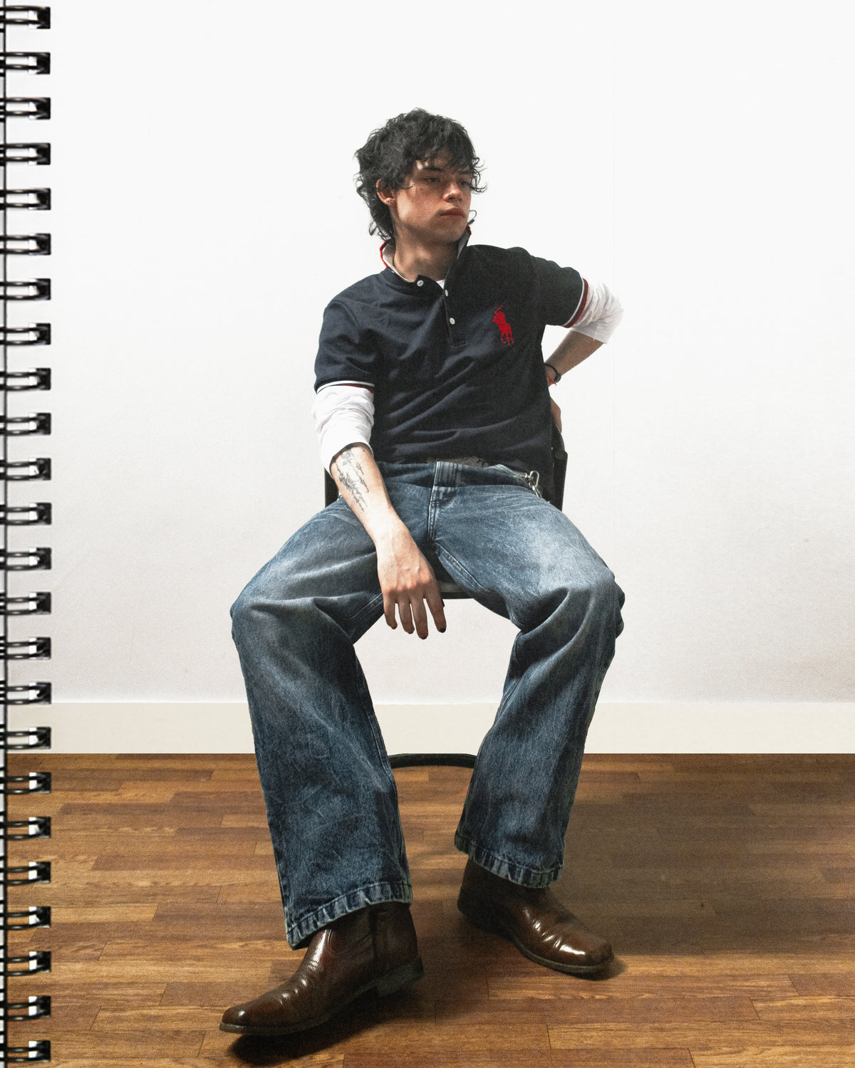 2. Bootcut Washed Denim