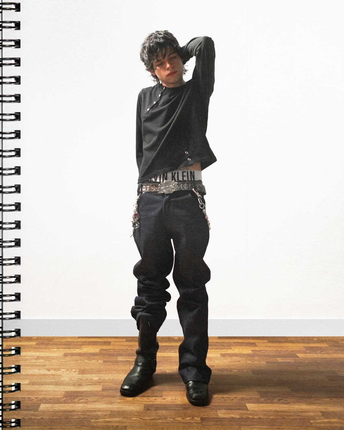 3. Bootcut raw denim indigo