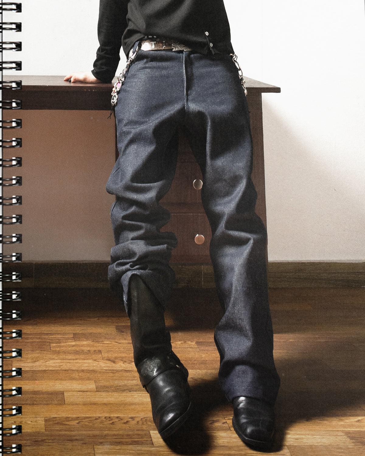 3. Bootcut raw denim indigo